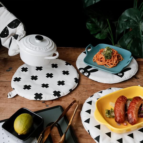 360Home Stoff Topflappen runde Wärmedämmung Matte Untersetzer